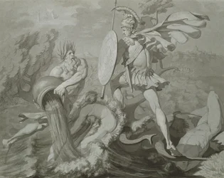 Kampf des Achilles mit dem Fluss Scamander